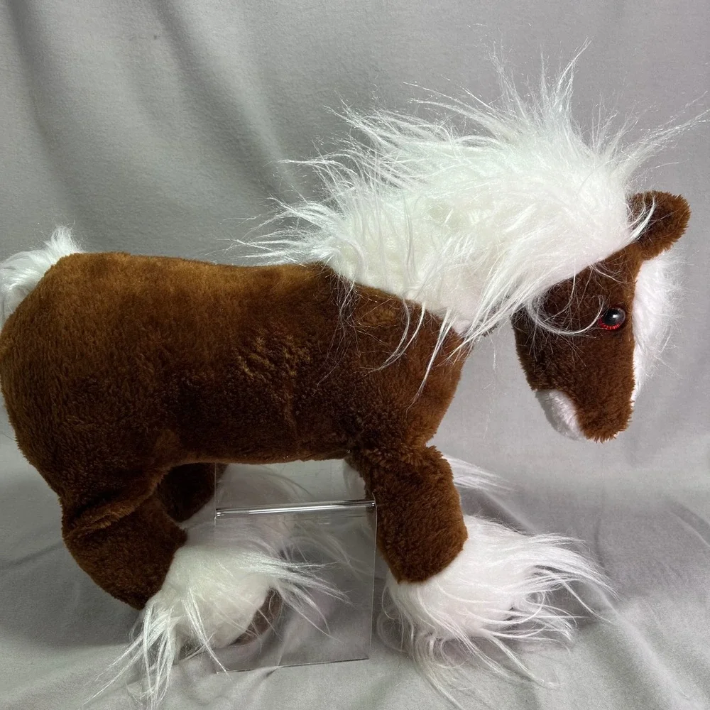 Brooklyn Doll Toy Novelty Company Horse Brown Clydesdale Plush Vintage 1991 18